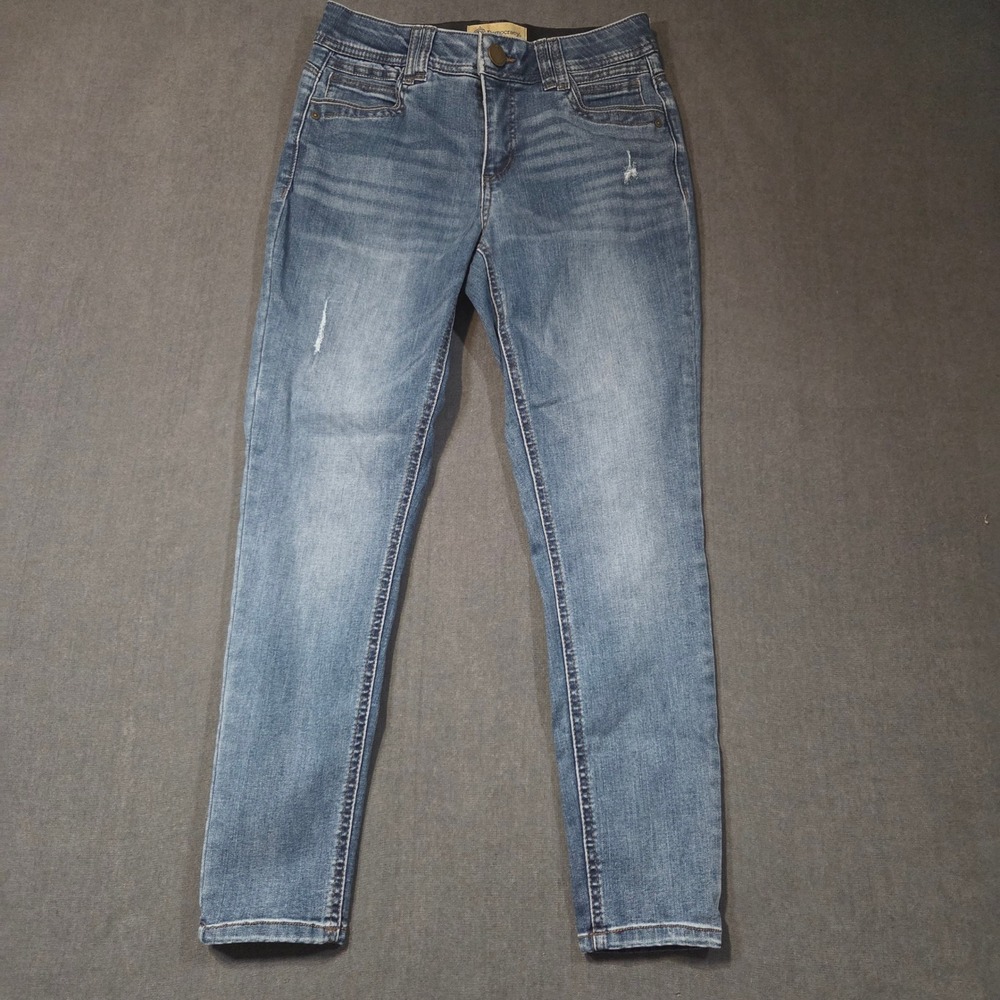 Democracy Skinny Jeans Womens 6 Blue Ab Solution Distressed High Rise Stretch